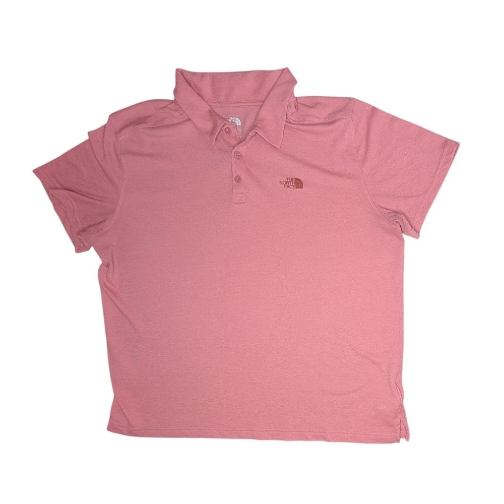 The North Face‎ Polo Shirt Mens XXL Pink FlashDry Tekware Short Sleeve Hiking